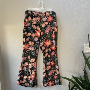 Cuesta Blanca Argentina Floral Bell Bottom Pants 46/12-14